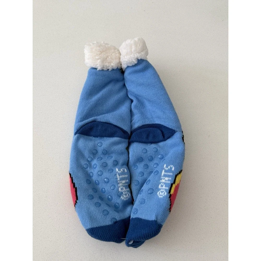 Peanuts‎ Snoopy On Donut Blue Sherpa Slipper Socks New With Tag Adult One Size